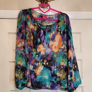 Sunny Leigh Dressy Blouse Flowing Arms Like butterfly No Actual Pit Measurement